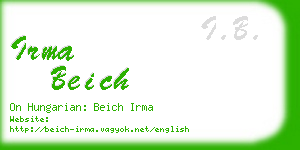 irma beich business card